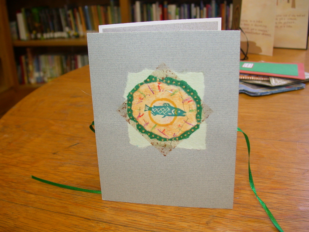 Cover with collage decoration